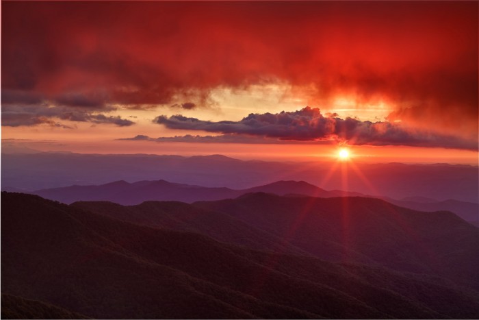 Sunset at Craggy Pinnacle, Blue Ridge Mountains